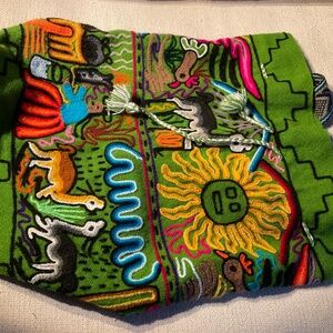 Hand-made Peruvian decorative embroidered backpack
